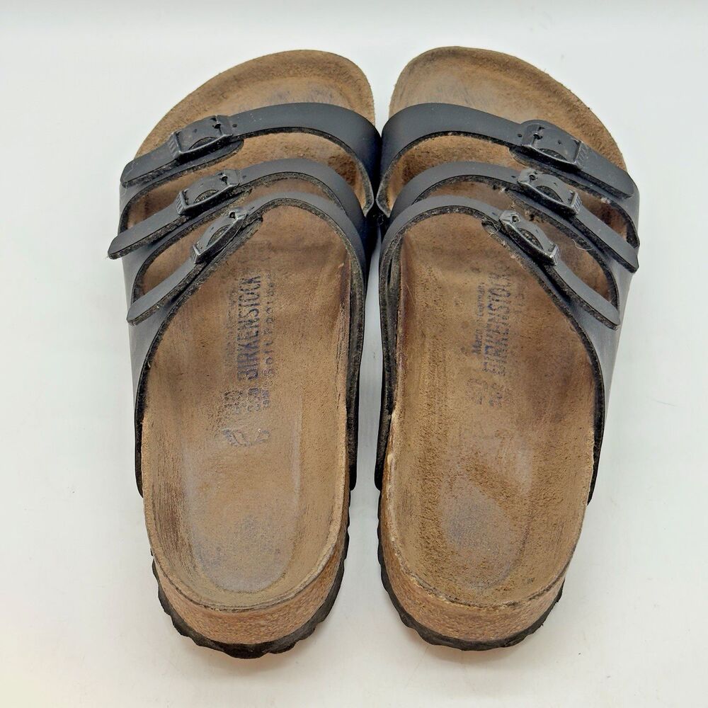 Birkenstock Florida Soft Footbed Sandal EU 40 W 9 - M 7 Black Triple Strap Slide - Picture 6 of 12